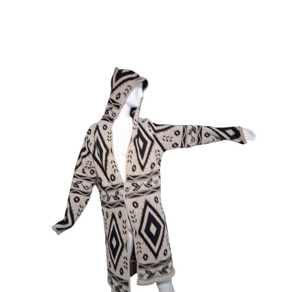 Mintee 16 Aztec Women's size XL Tribal Southwestern Long Cowichan Knit Cardigan - Picture 8 of 12